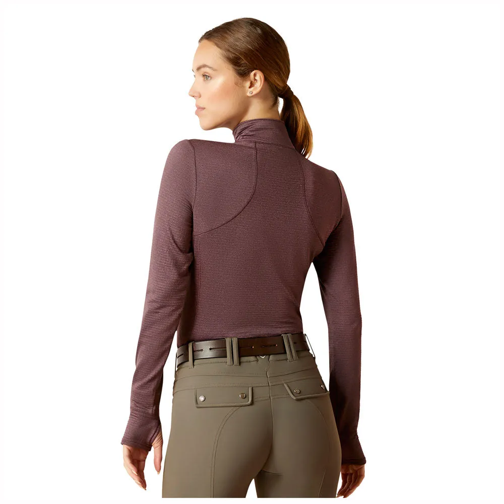 10046770 Ariat Women's Gridwork 1/4 Zip Baselayer - Huckleberry