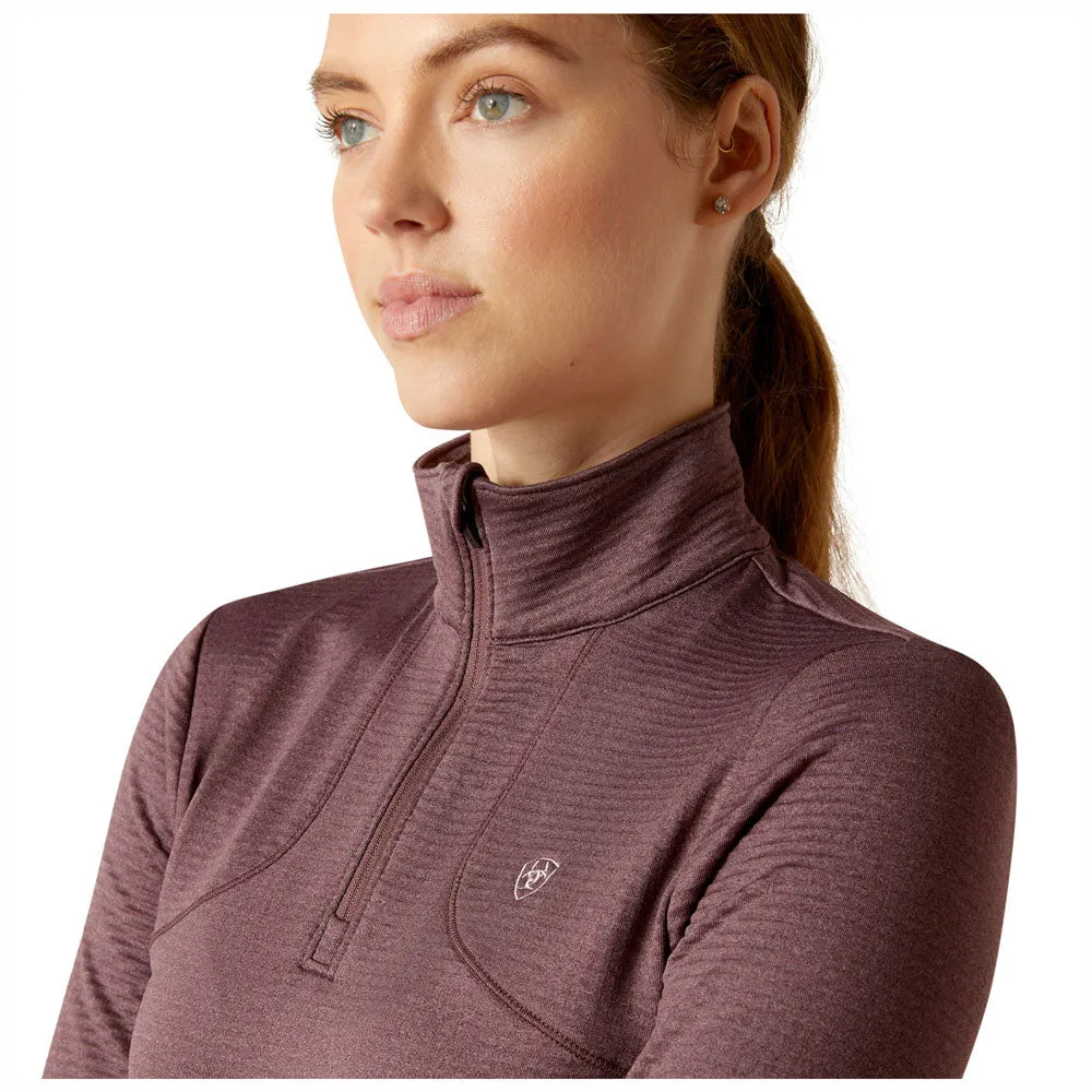 10046770 Ariat Women's Gridwork 1/4 Zip Baselayer - Huckleberry