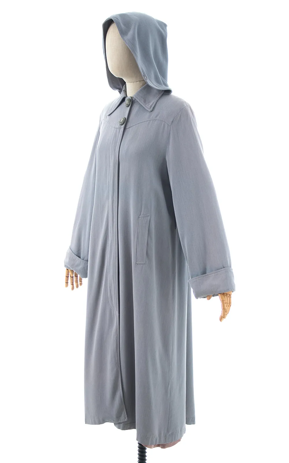 1940s Hooded Raincoat | small/medium