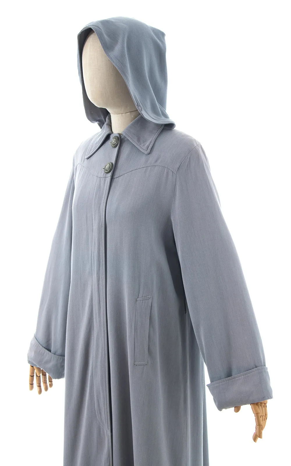 1940s Hooded Raincoat | small/medium