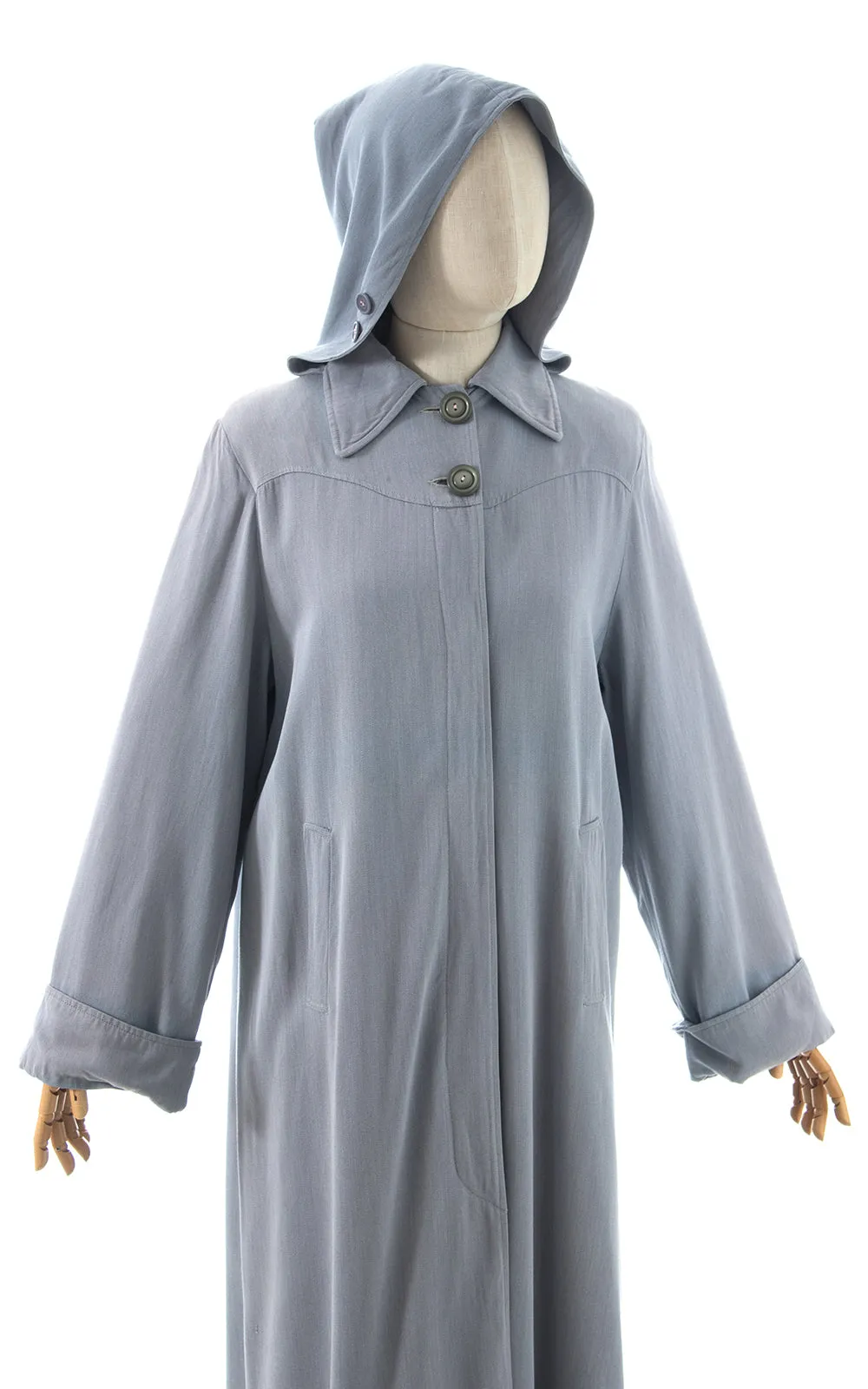 1940s Hooded Raincoat | small/medium