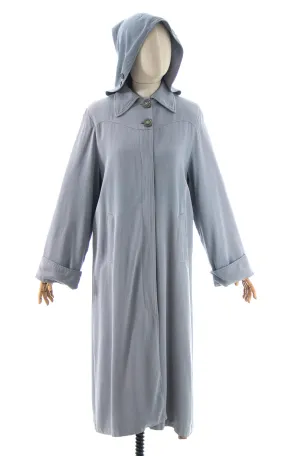 1940s Hooded Raincoat | small/medium