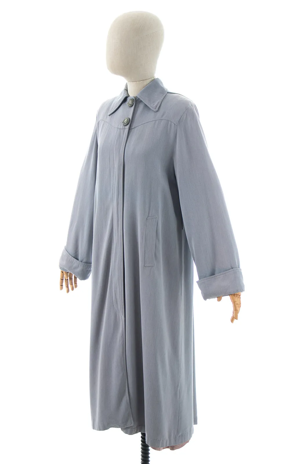 1940s Hooded Raincoat | small/medium