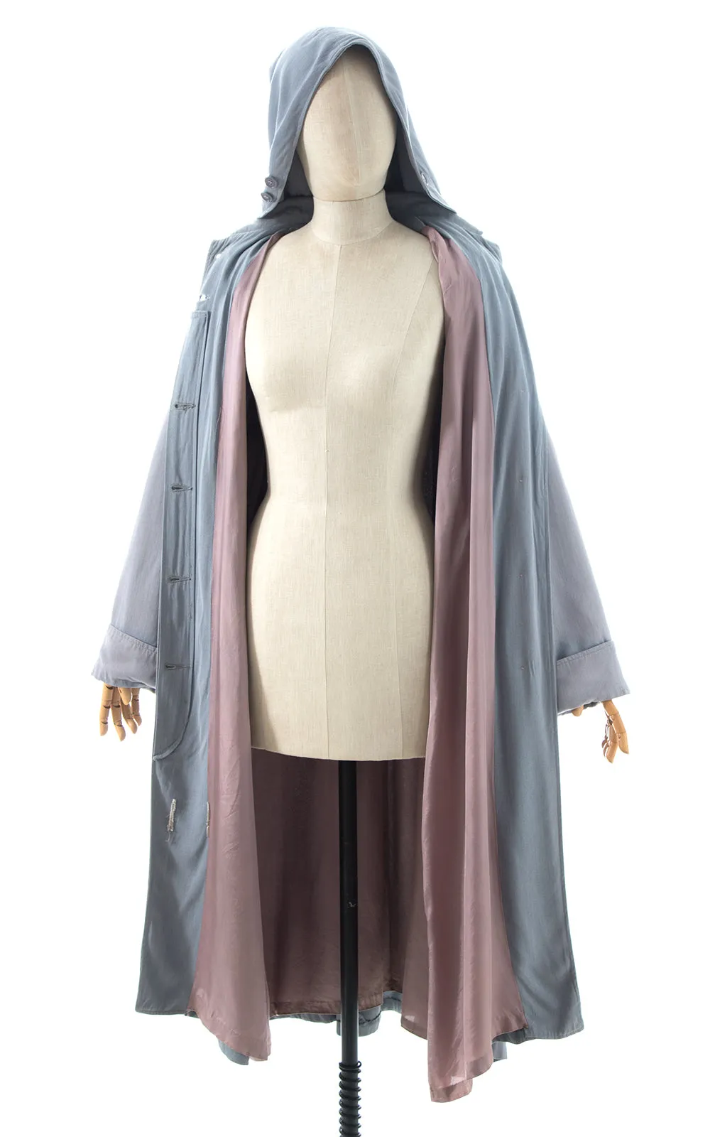 1940s Hooded Raincoat | small/medium