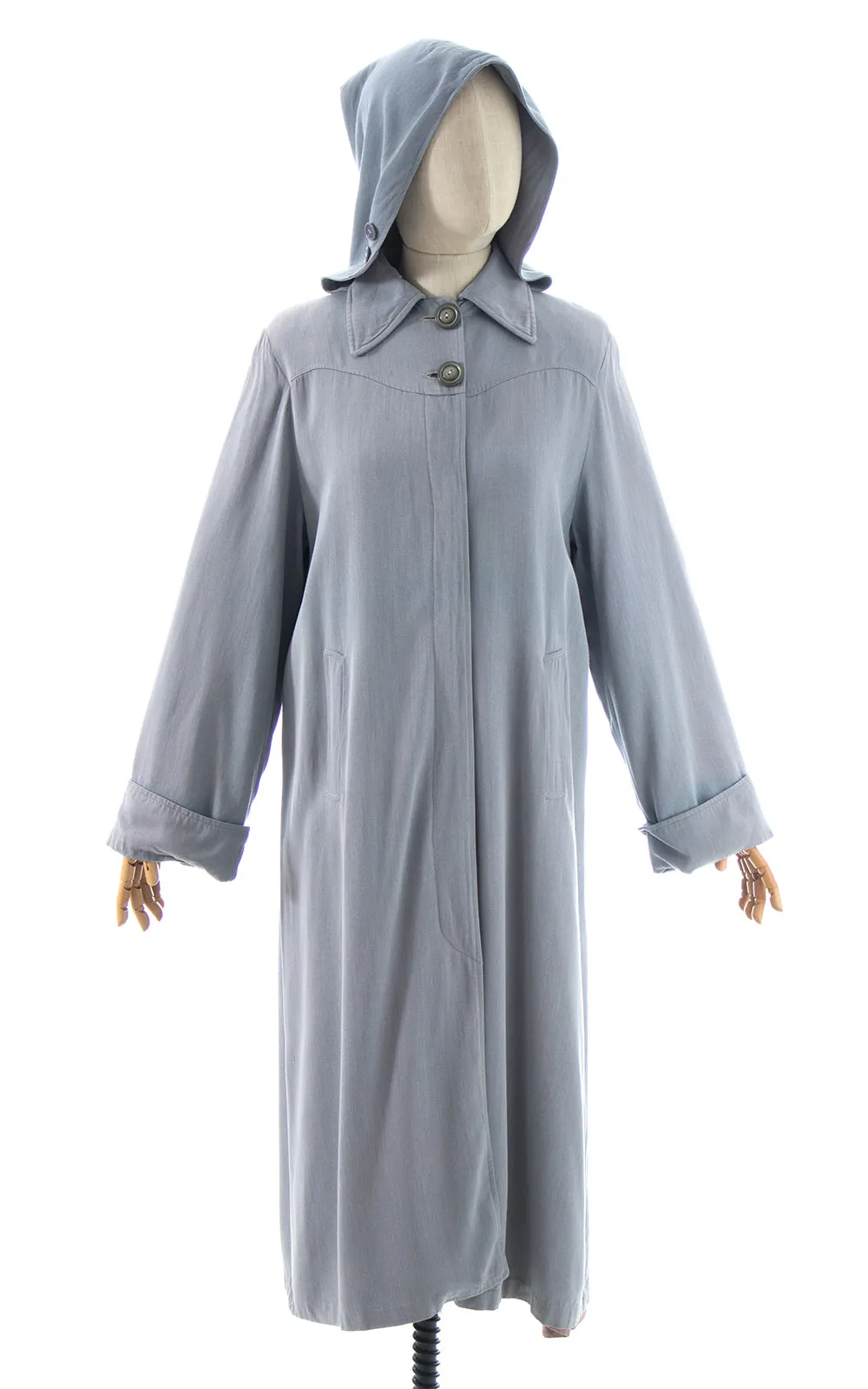 1940s Hooded Raincoat | small/medium