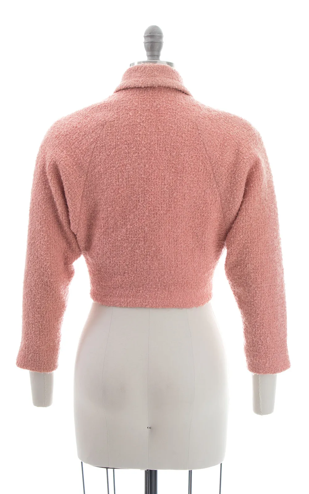 1950s Bubblegum Pink Bouclé Wool Cropped Coat | x-small/small