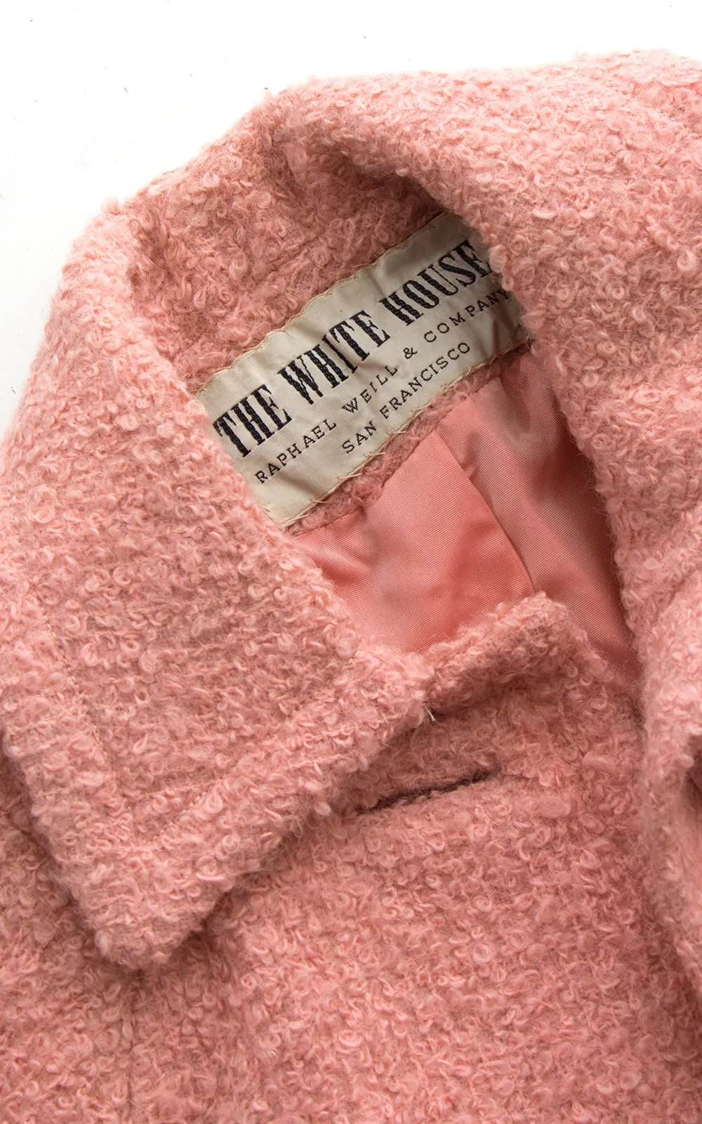 1950s Bubblegum Pink Bouclé Wool Cropped Coat | x-small/small