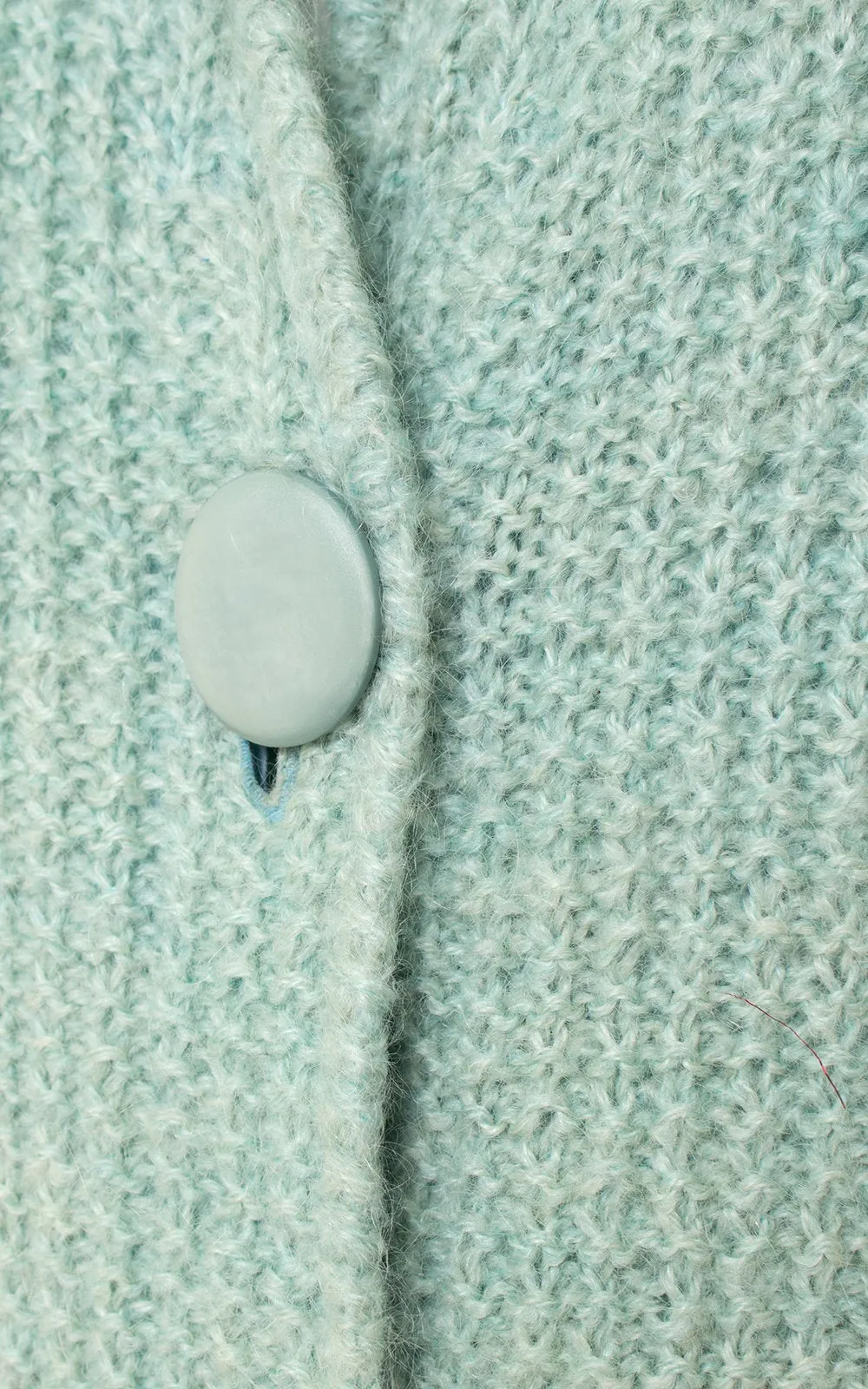 1960s Mint Blue Knit Sweater Coat | medium/large
