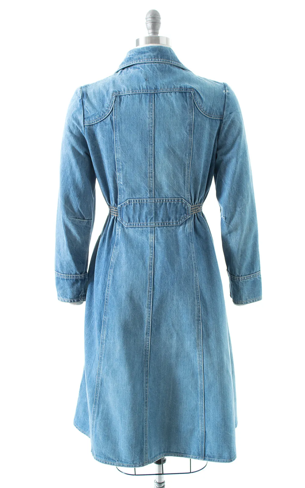 1970s Denim Coat Dress | small