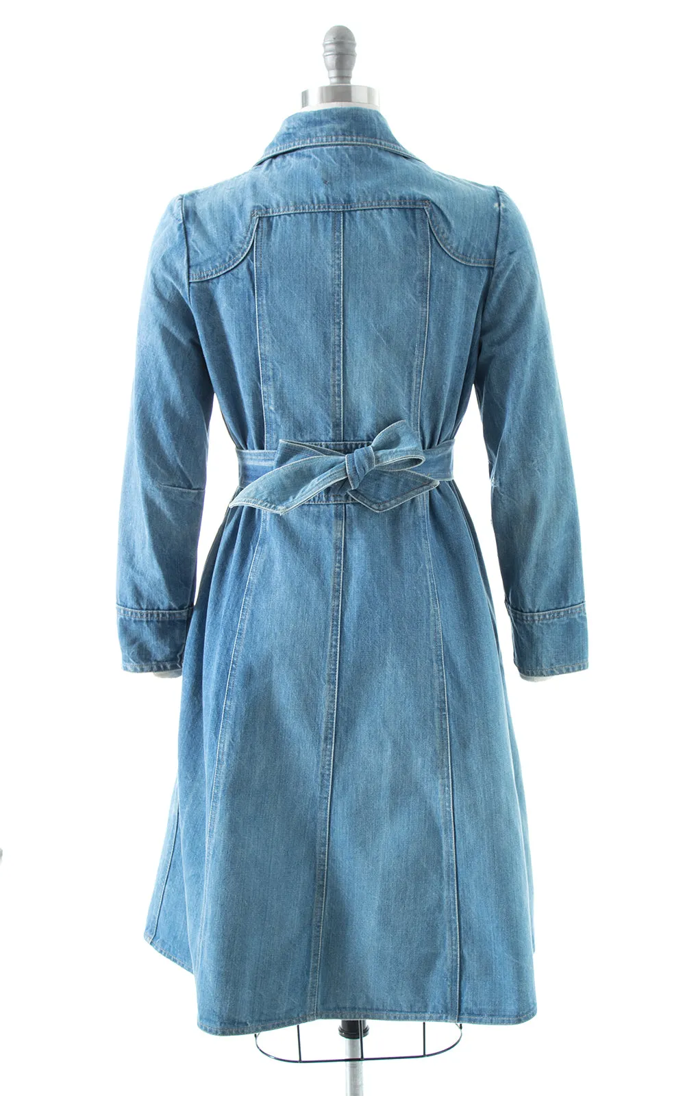 1970s Denim Coat Dress | small