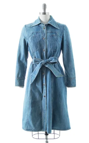 1970s Denim Coat Dress | small