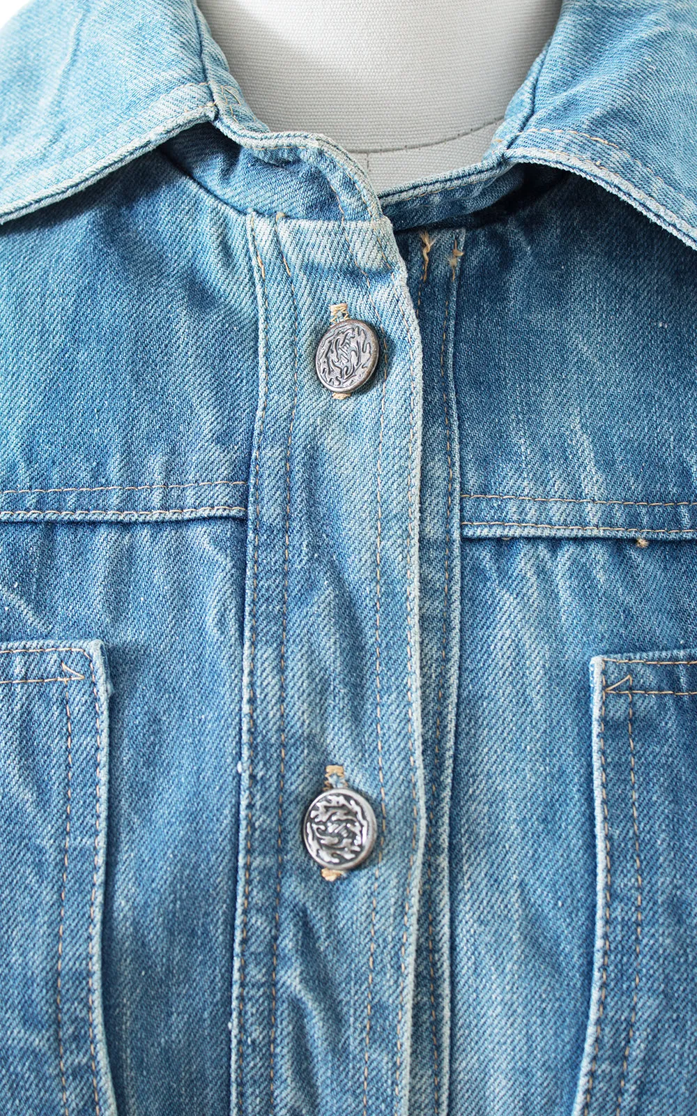 1970s Denim Coat Dress | small
