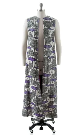 1970s Floral Metallic Duster Vest | small/medium