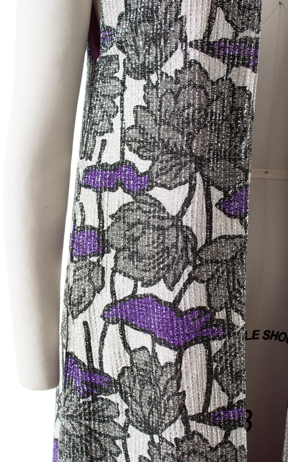 1970s Floral Metallic Duster Vest | small/medium