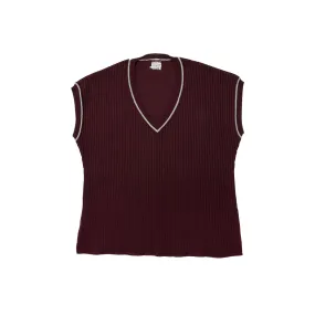 70s Collegiate Ottoman Rib Knit Vest