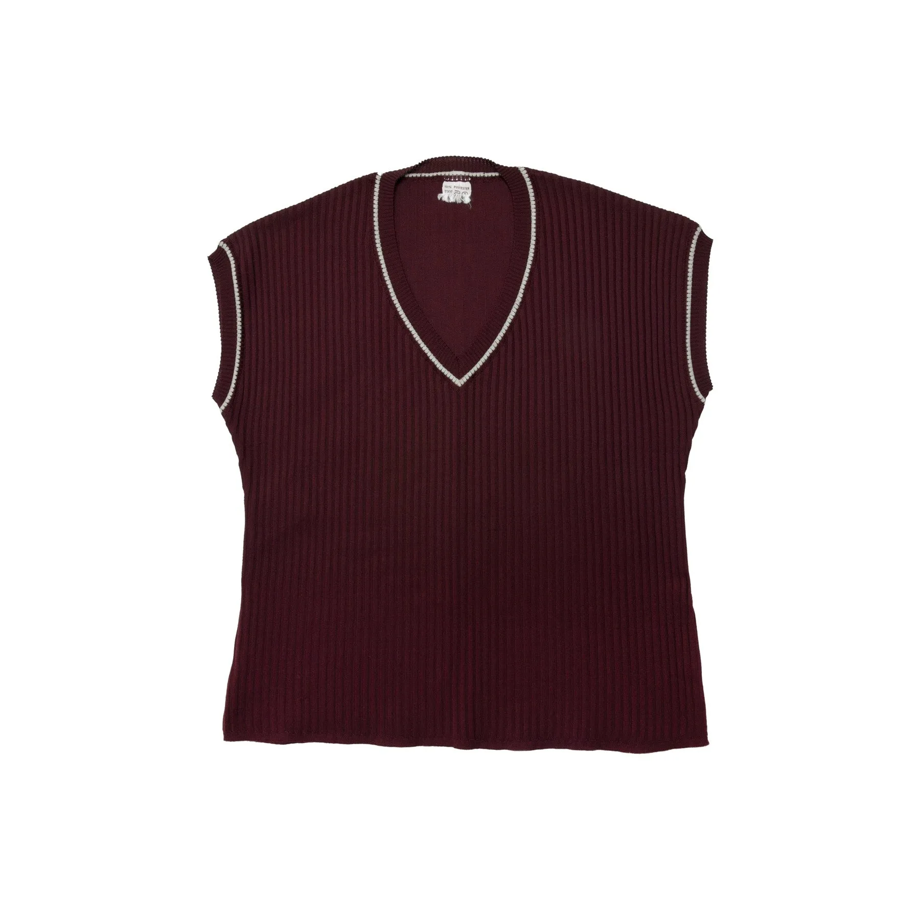 70s Collegiate Ottoman Rib Knit Vest