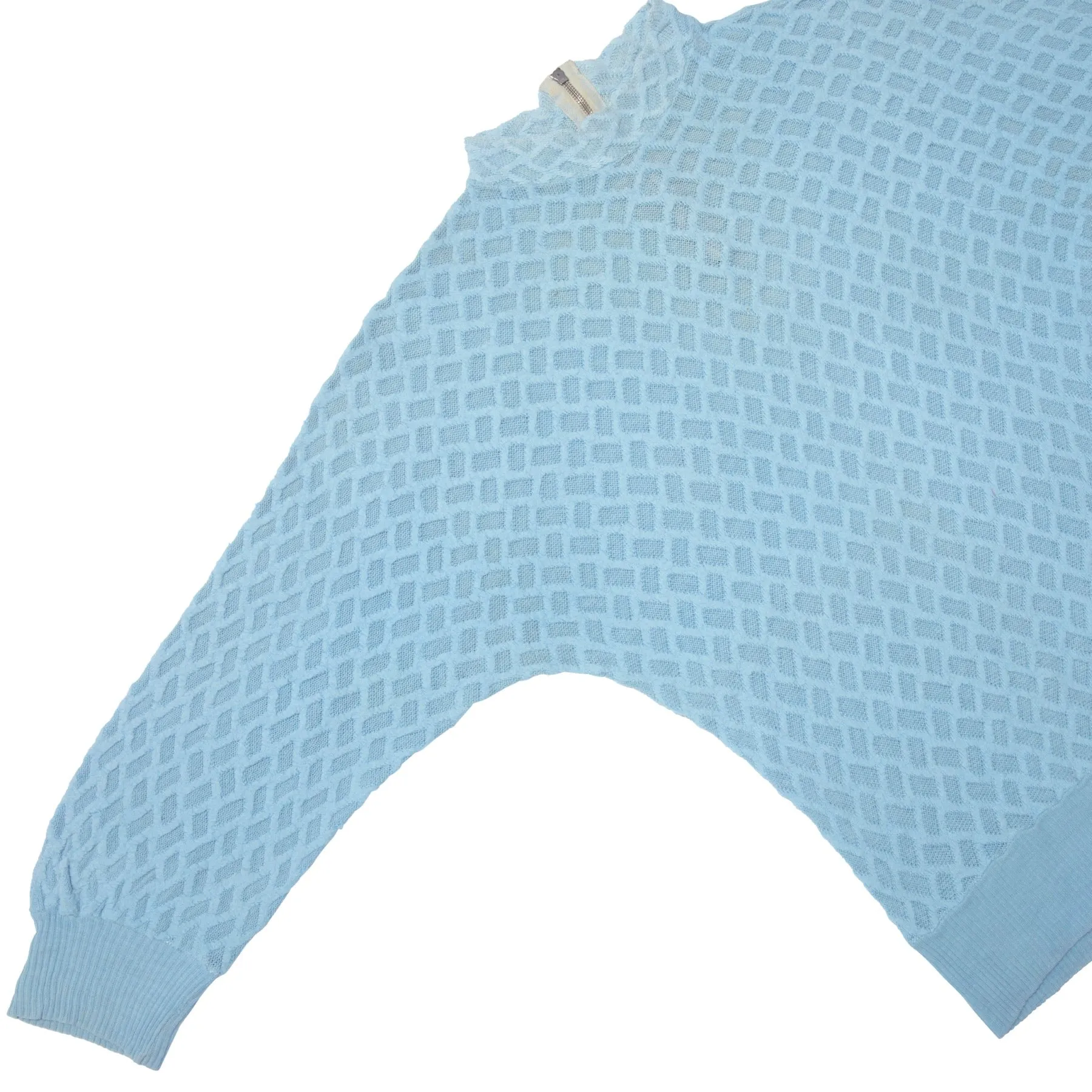 70s Diamond Lattice Brushed Yarn Batwing Sweater