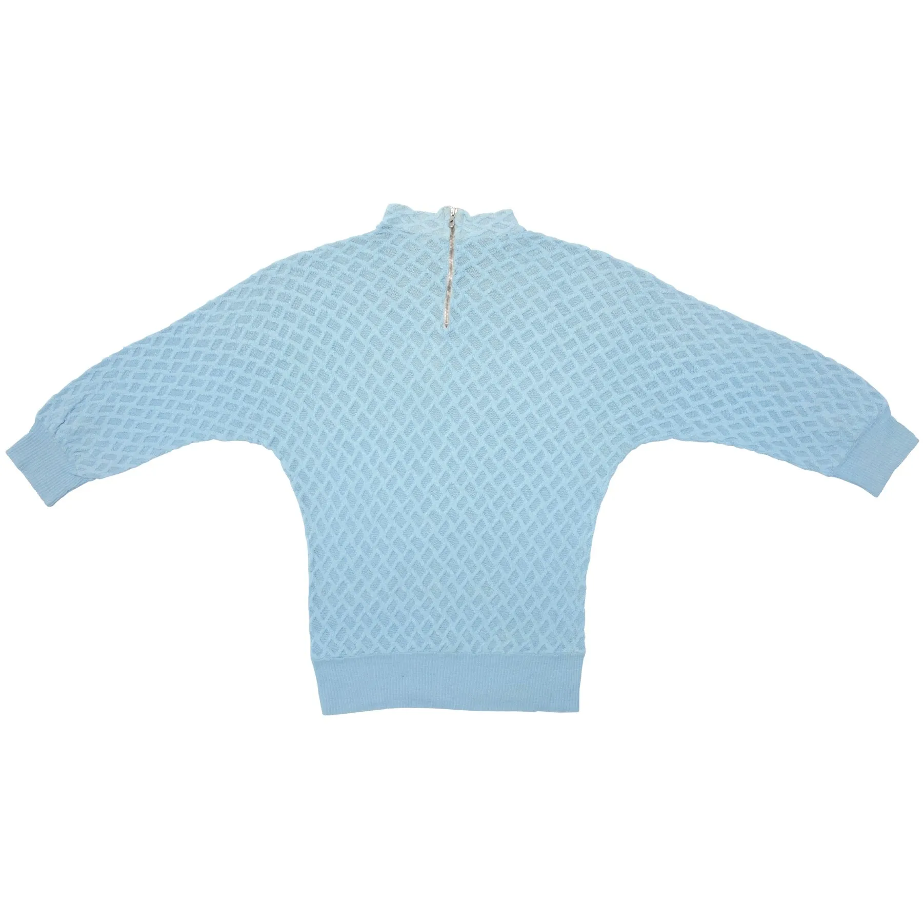 70s Diamond Lattice Brushed Yarn Batwing Sweater