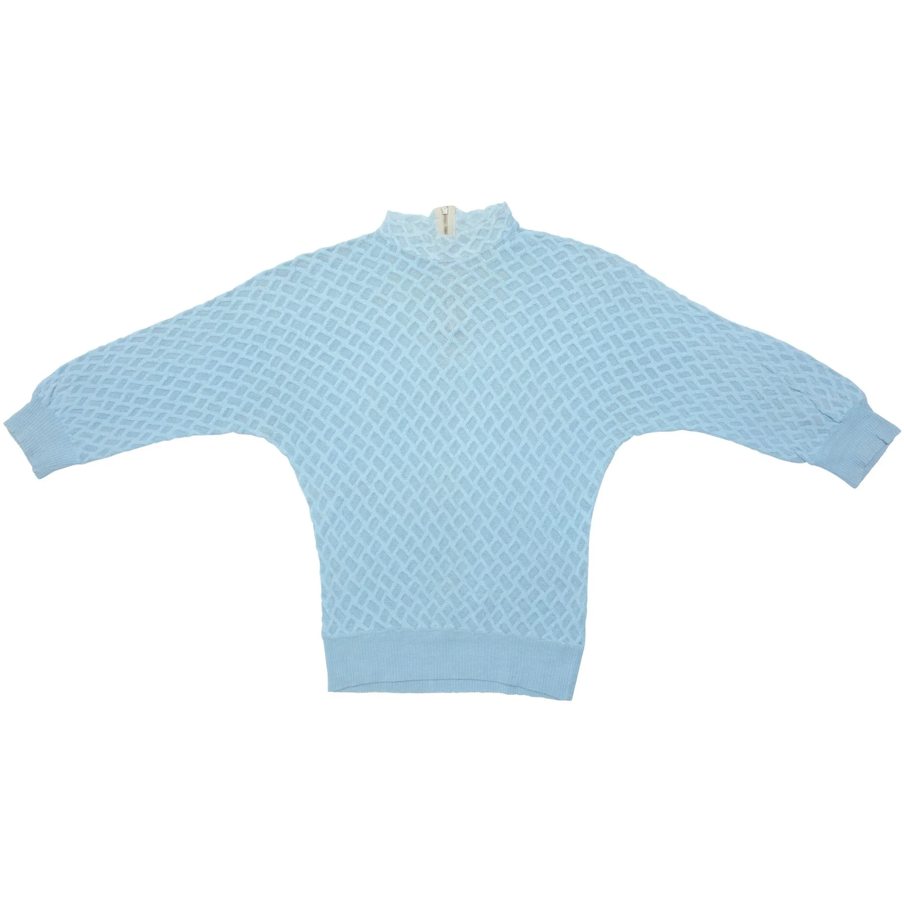 70s Diamond Lattice Brushed Yarn Batwing Sweater
