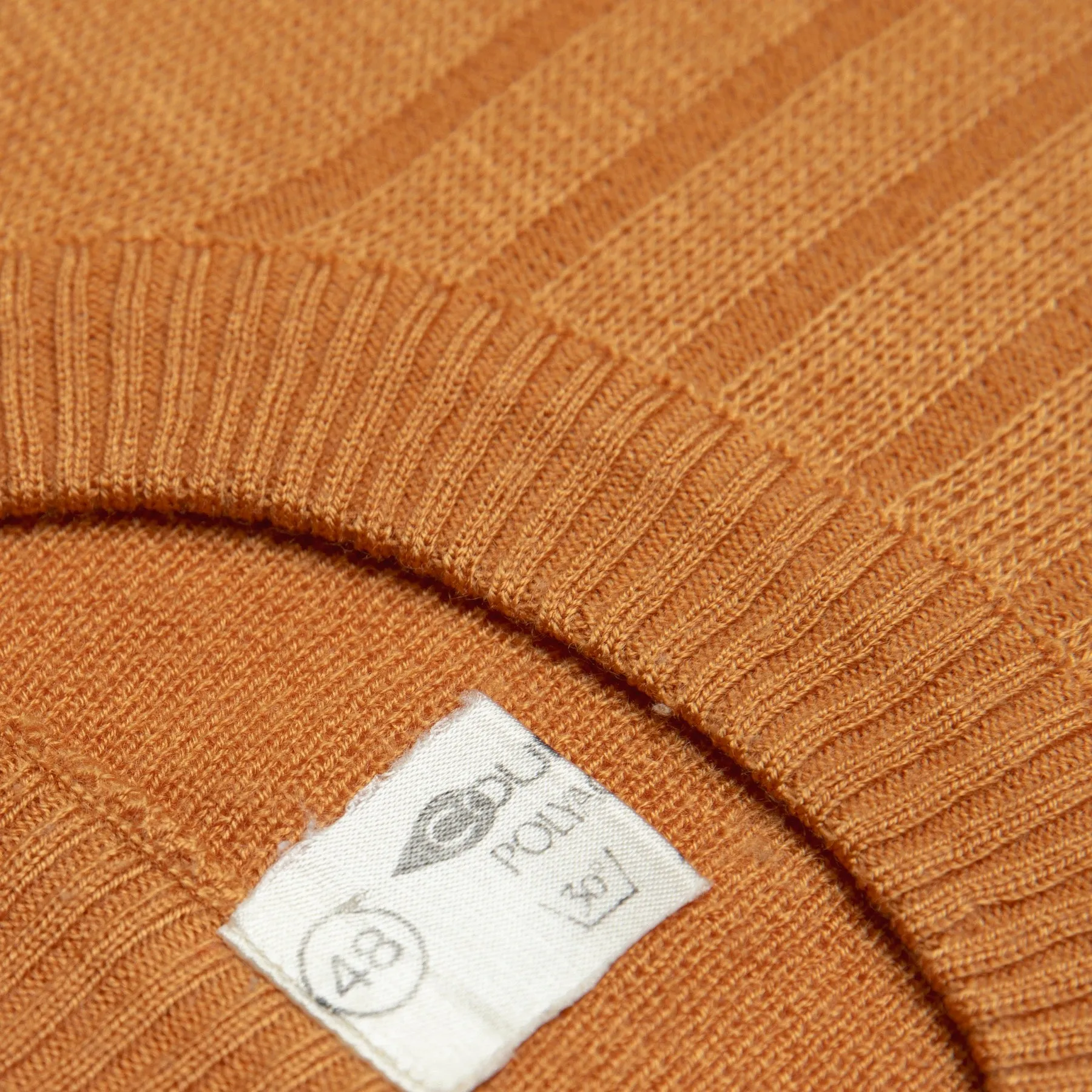 70s Fine Guage Tuck Stitch Tailored Knit Pullover