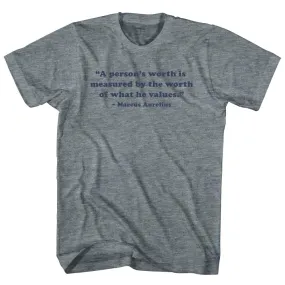 A Person's Worth Is Measured By The Worth Of What He Values.- Marcus Aurelius Quote Tees Youth Tri-Blend T-shirt