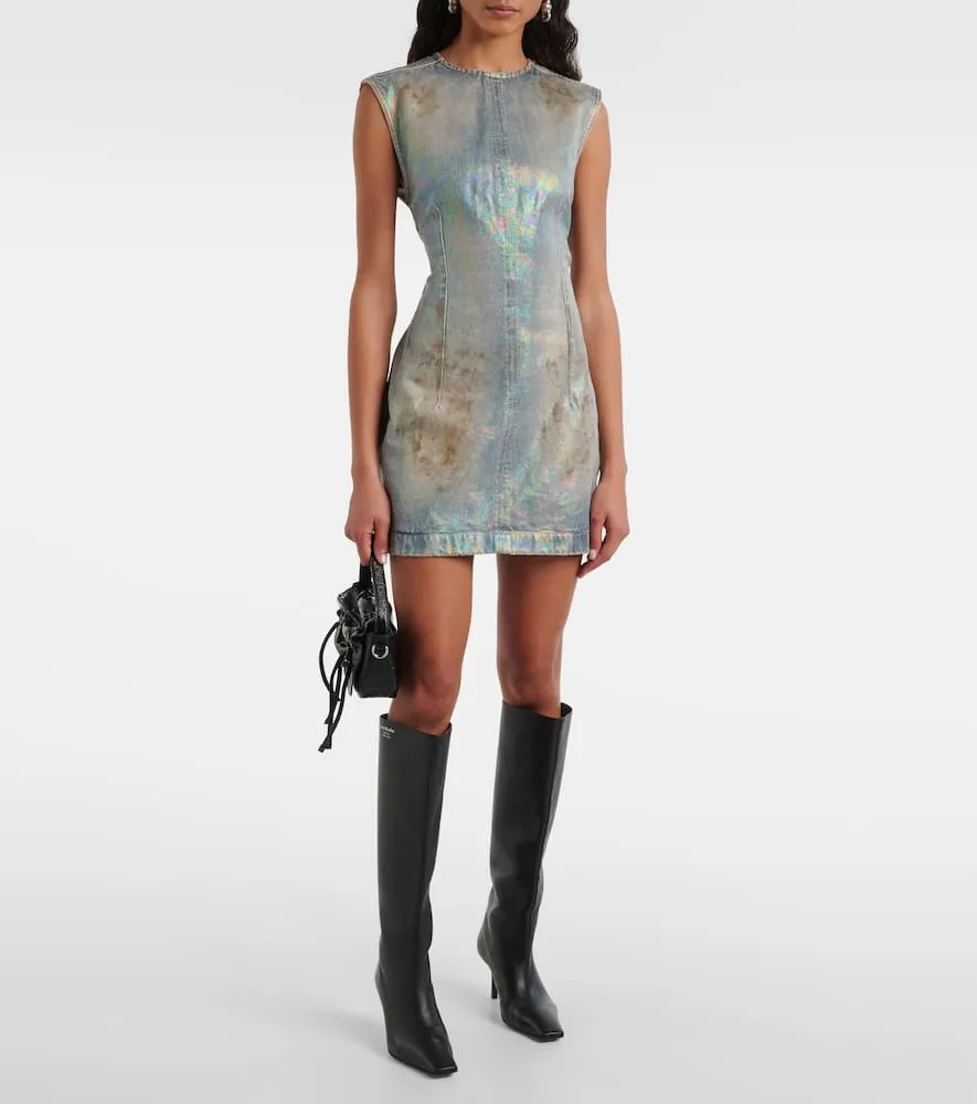 Acne Studios Coated denim twill minidress