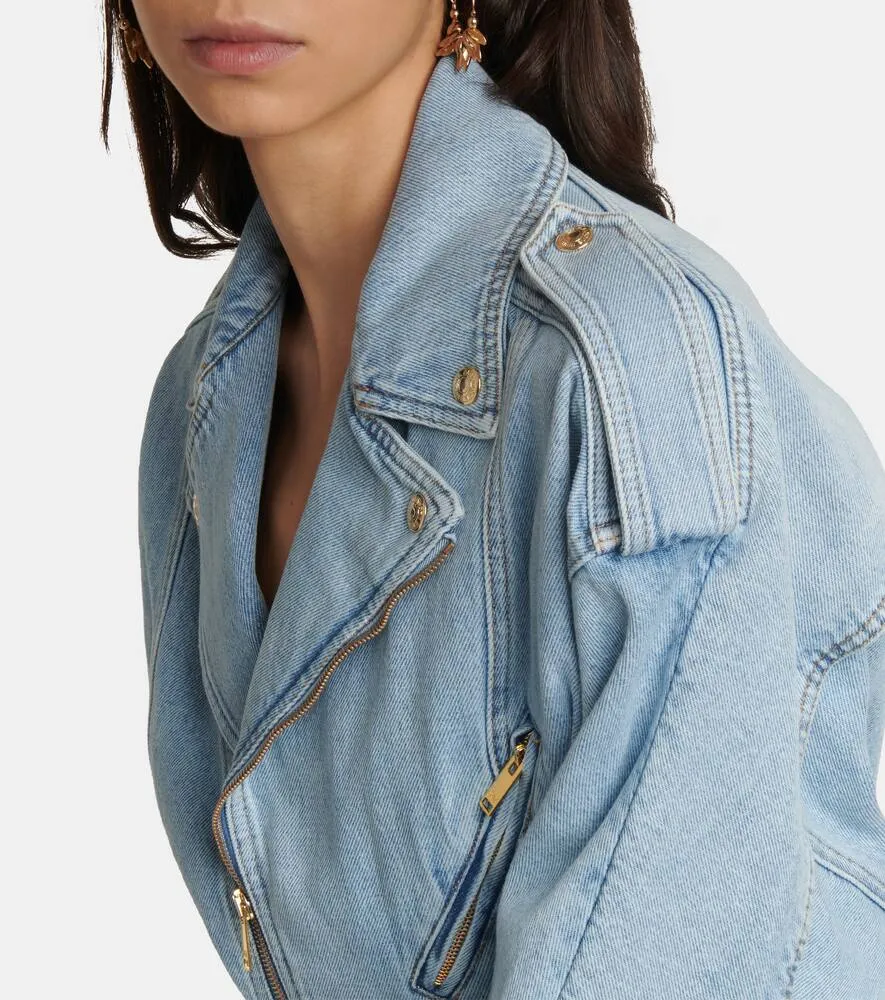 Alexandre Vauthier Asymmetric zipped denim minidress