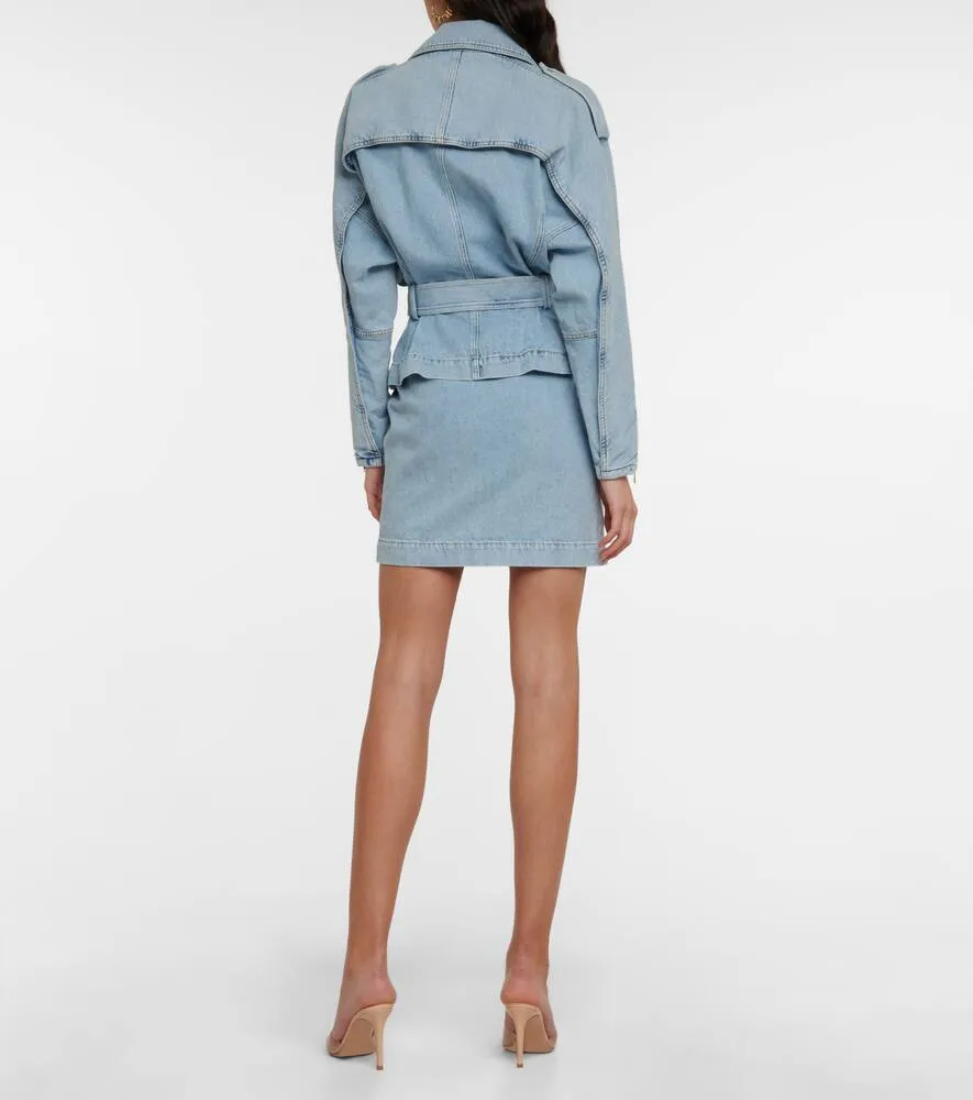 Alexandre Vauthier Asymmetric zipped denim minidress