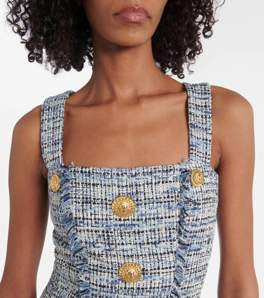 Balmain Denim tweed minidress