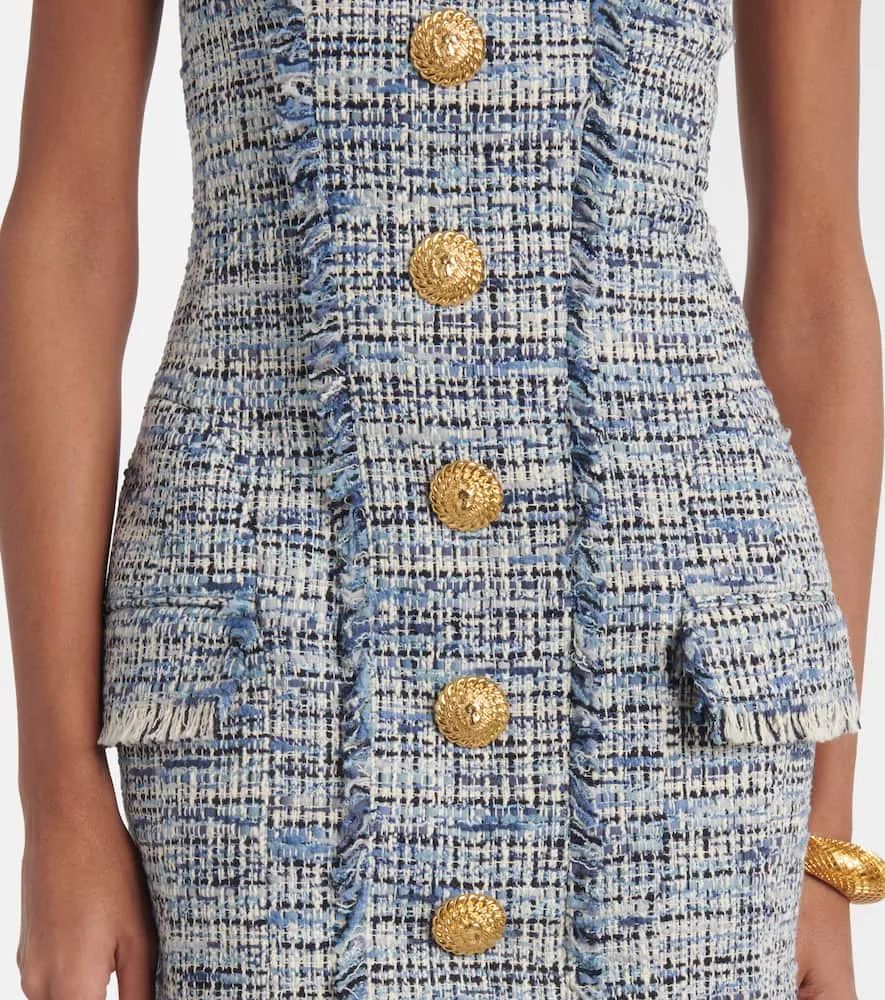 Balmain Denim tweed minidress