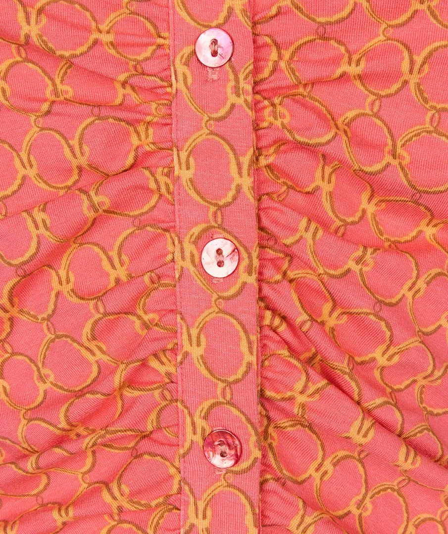Blouse Gathering Chain Print