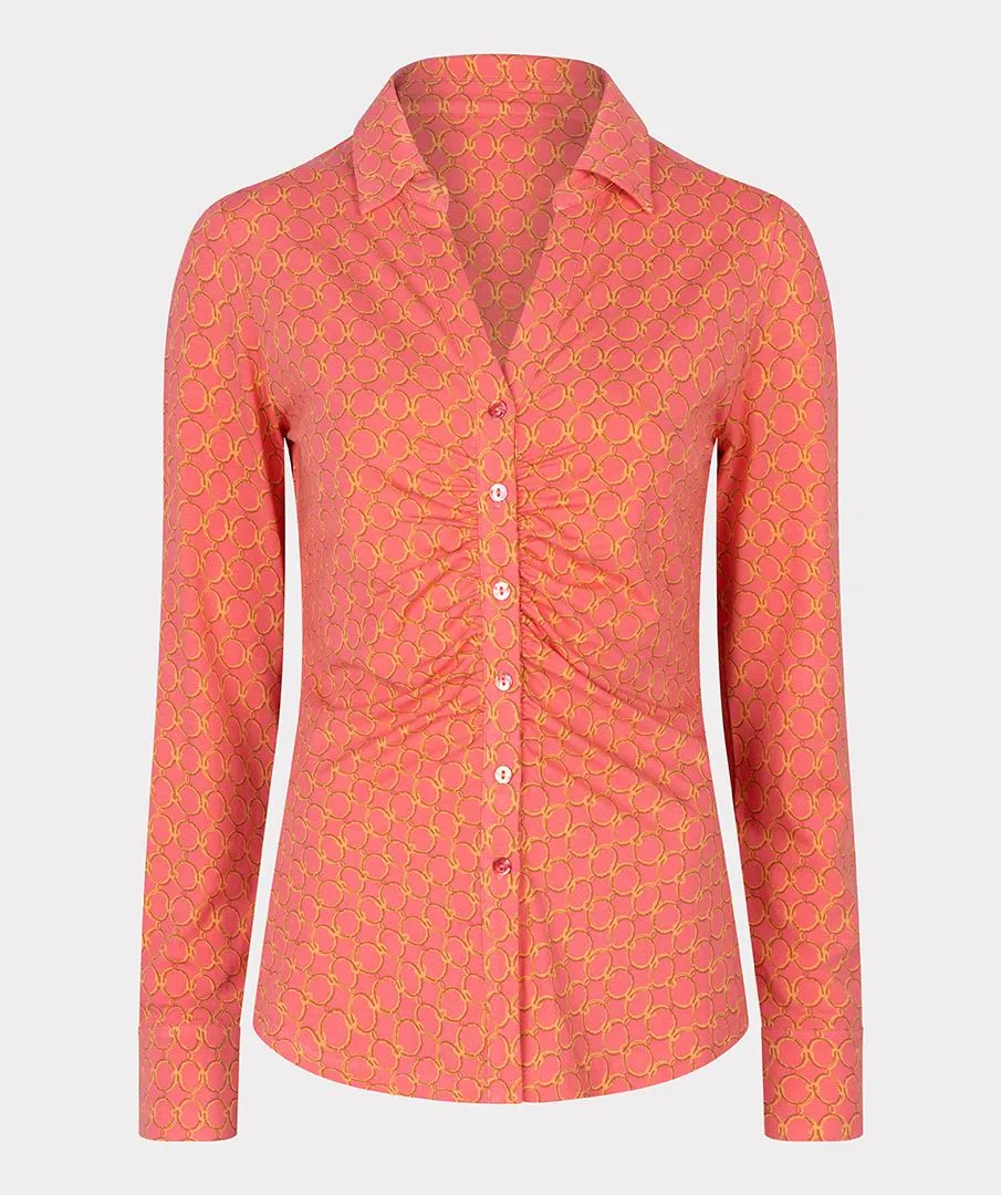 Blouse Gathering Chain Print