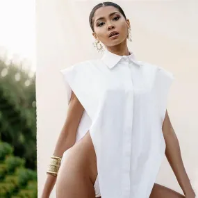 Deep V-Neck Sexy Shirt Bodysuit