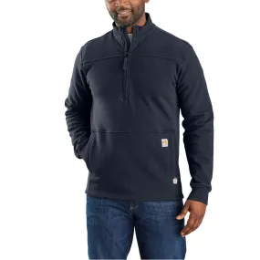 Flame Resistant Rain Defender Relaxed Fit Mock Neck Fleece Pullover - I26-Navy | Carhartt 105012