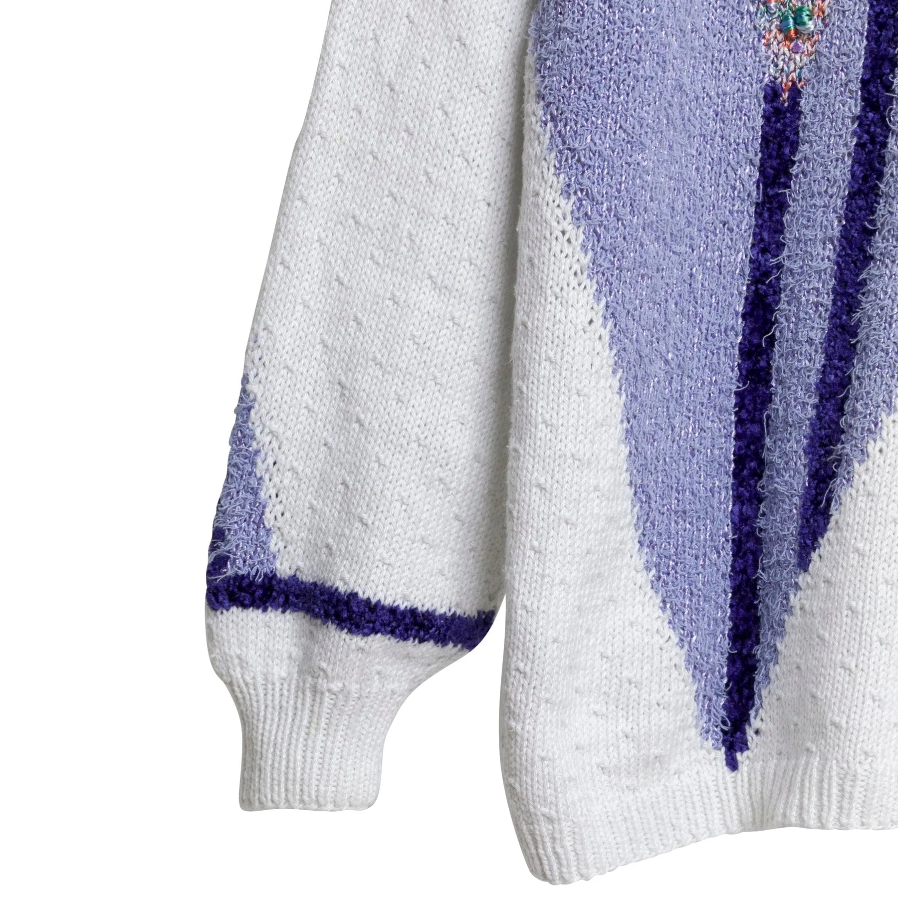 Intarsia Popcorn Knit Stitch Bouclé Jumper
