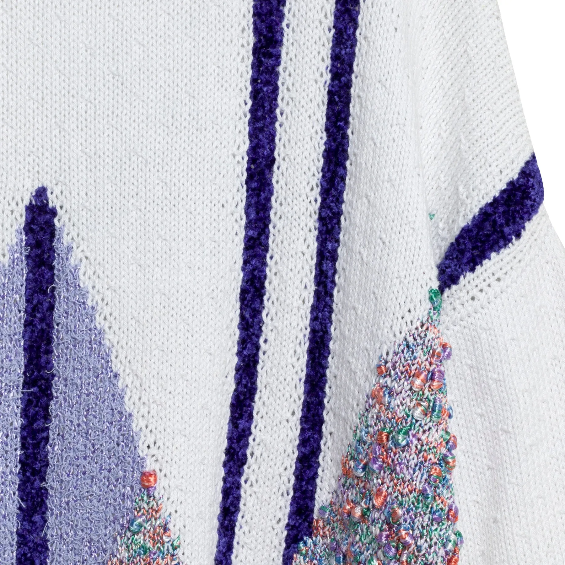 Intarsia Popcorn Knit Stitch Bouclé Jumper