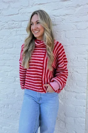 KANDY Striped Knit Sweater Top