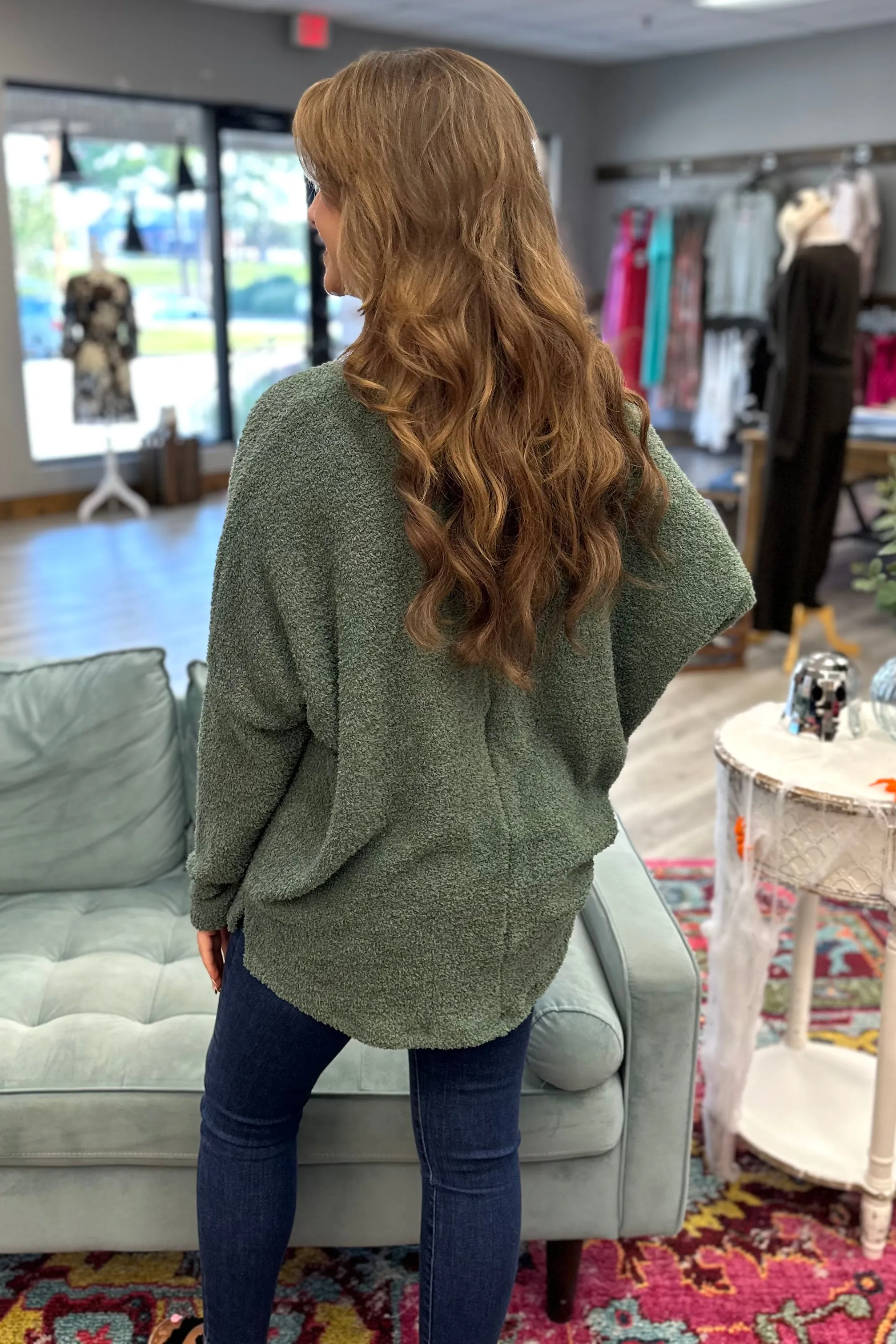 MADELINE Cozy Knit Sweater- Green