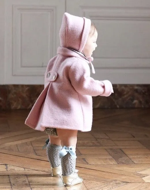 Marae Girls Dress Coat - Single Row of Buttons - Vent Back - Light Pink