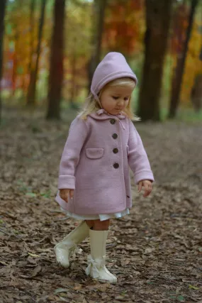 Marae Girls Dress Coat - Single Row of Buttons - Vent Back - Light Pink