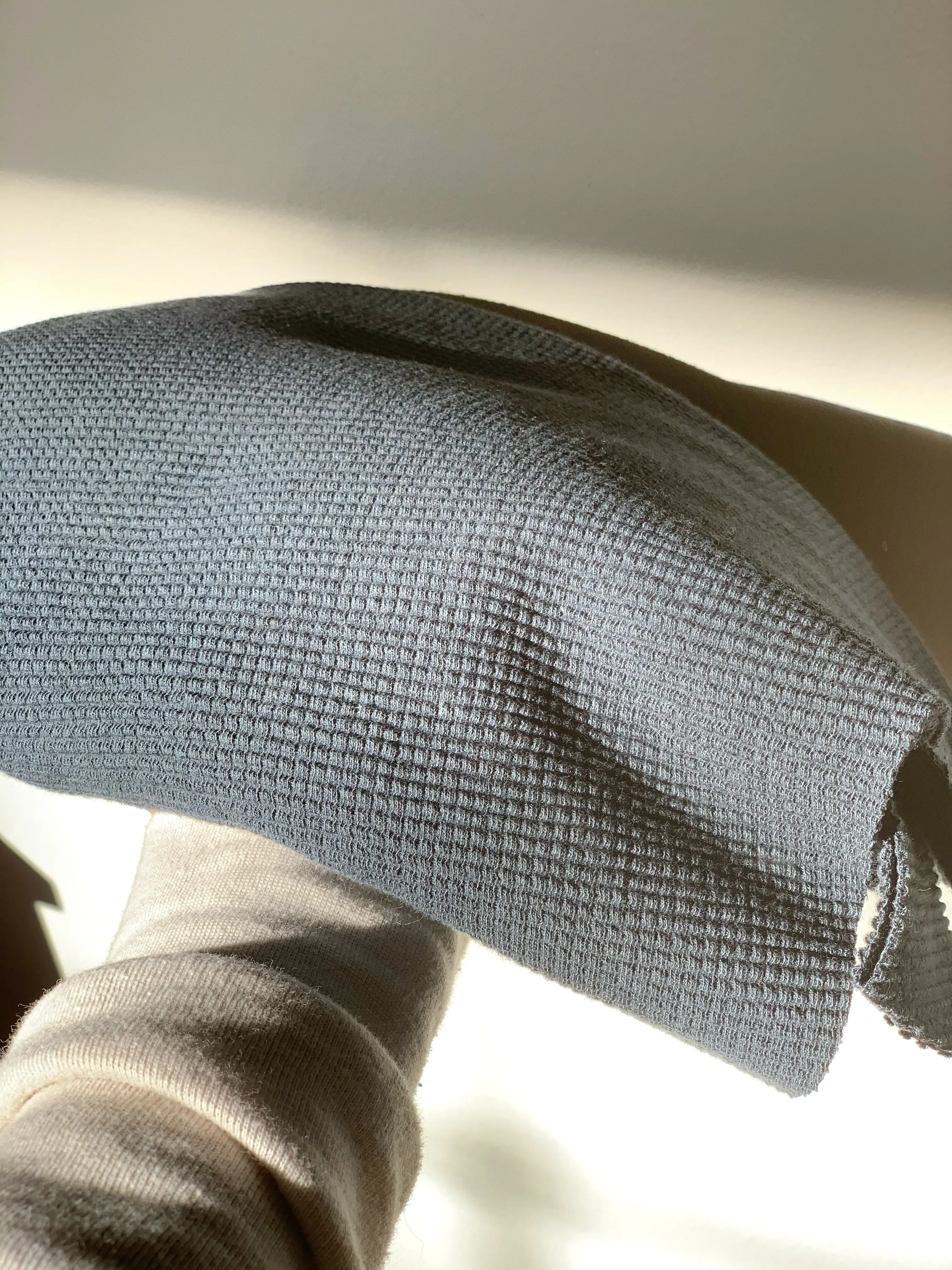 Organic Deep Navy Waffle Knit