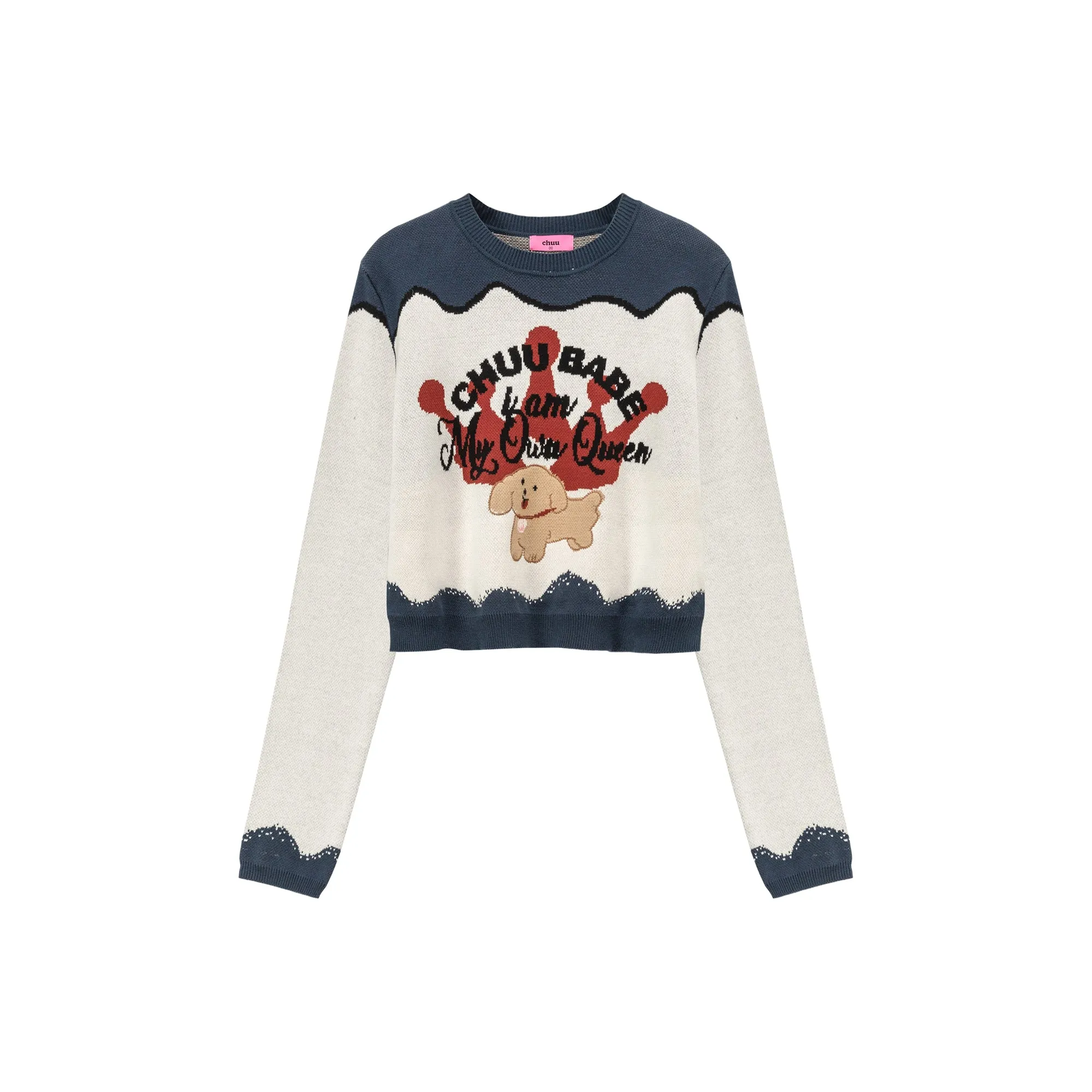 Puppy Color Lined Knit Sweater
