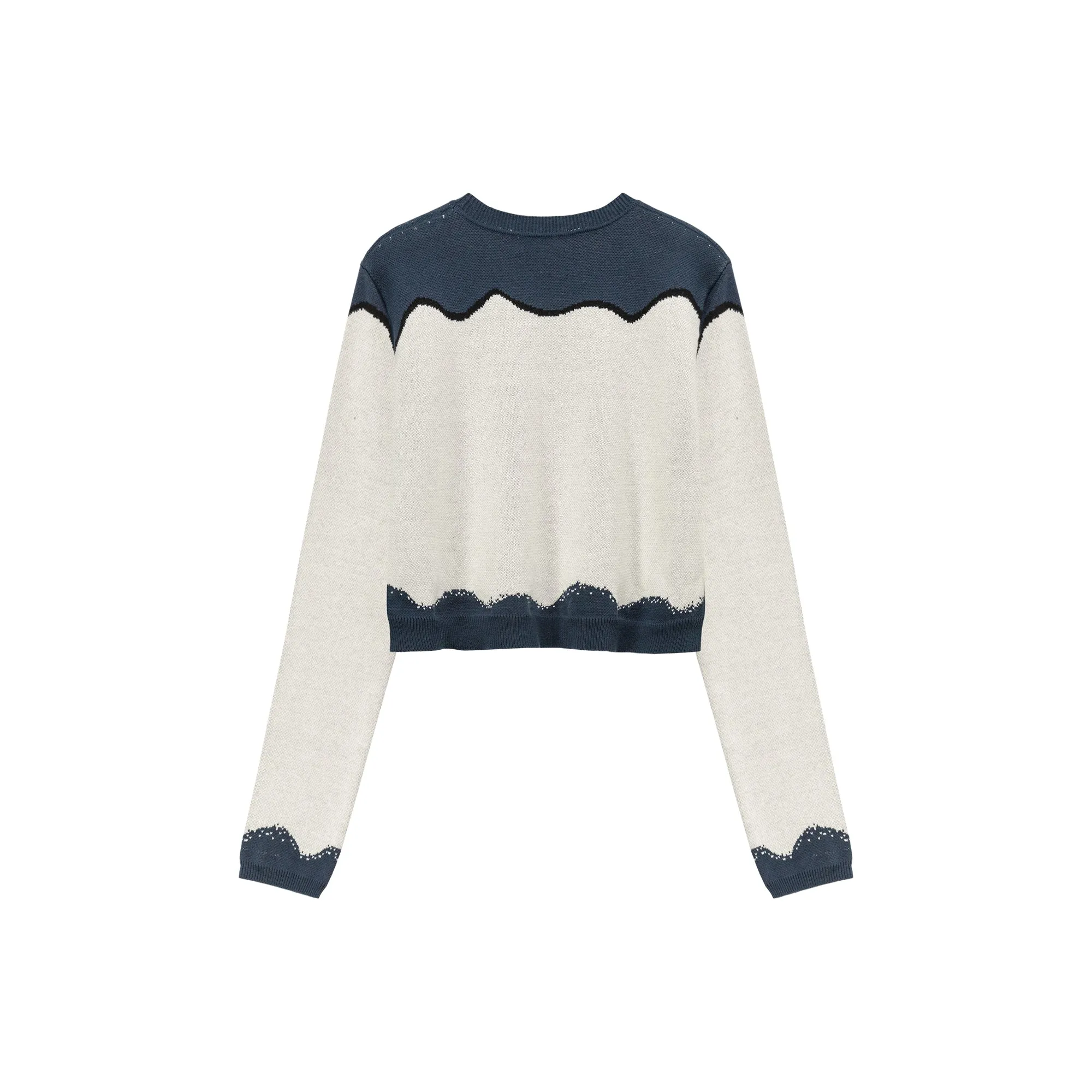 Puppy Color Lined Knit Sweater
