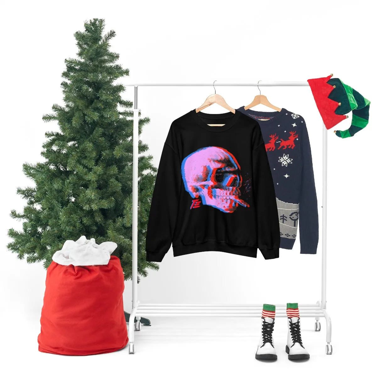 Skull With Burning Cigarette - Van Gogh Tribute | Pop Art Unisex Sweatshirt