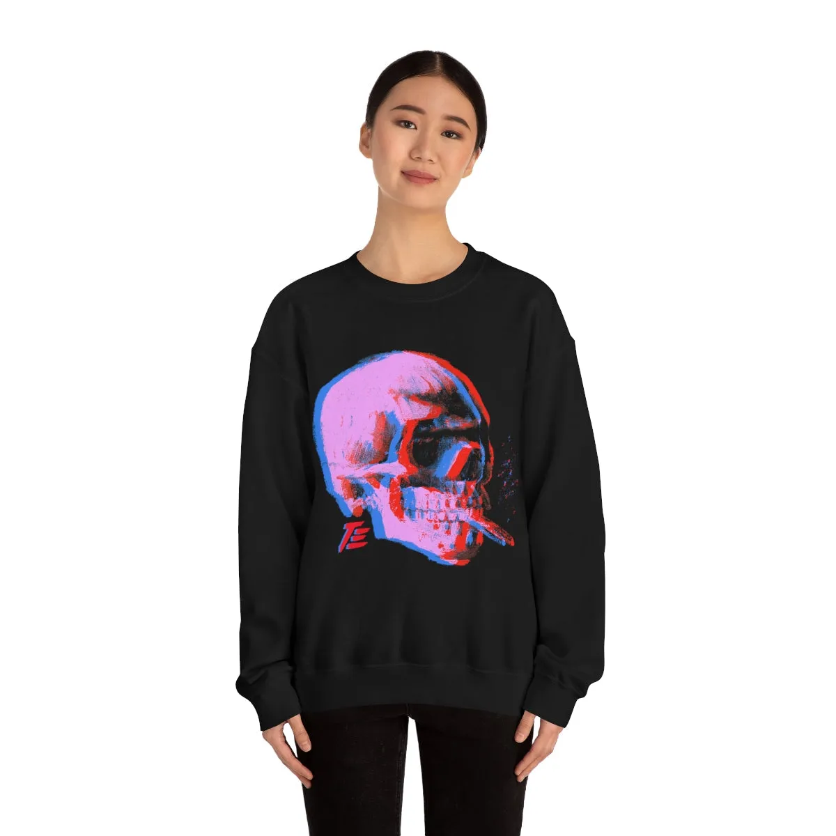 Skull With Burning Cigarette - Van Gogh Tribute | Pop Art Unisex Sweatshirt