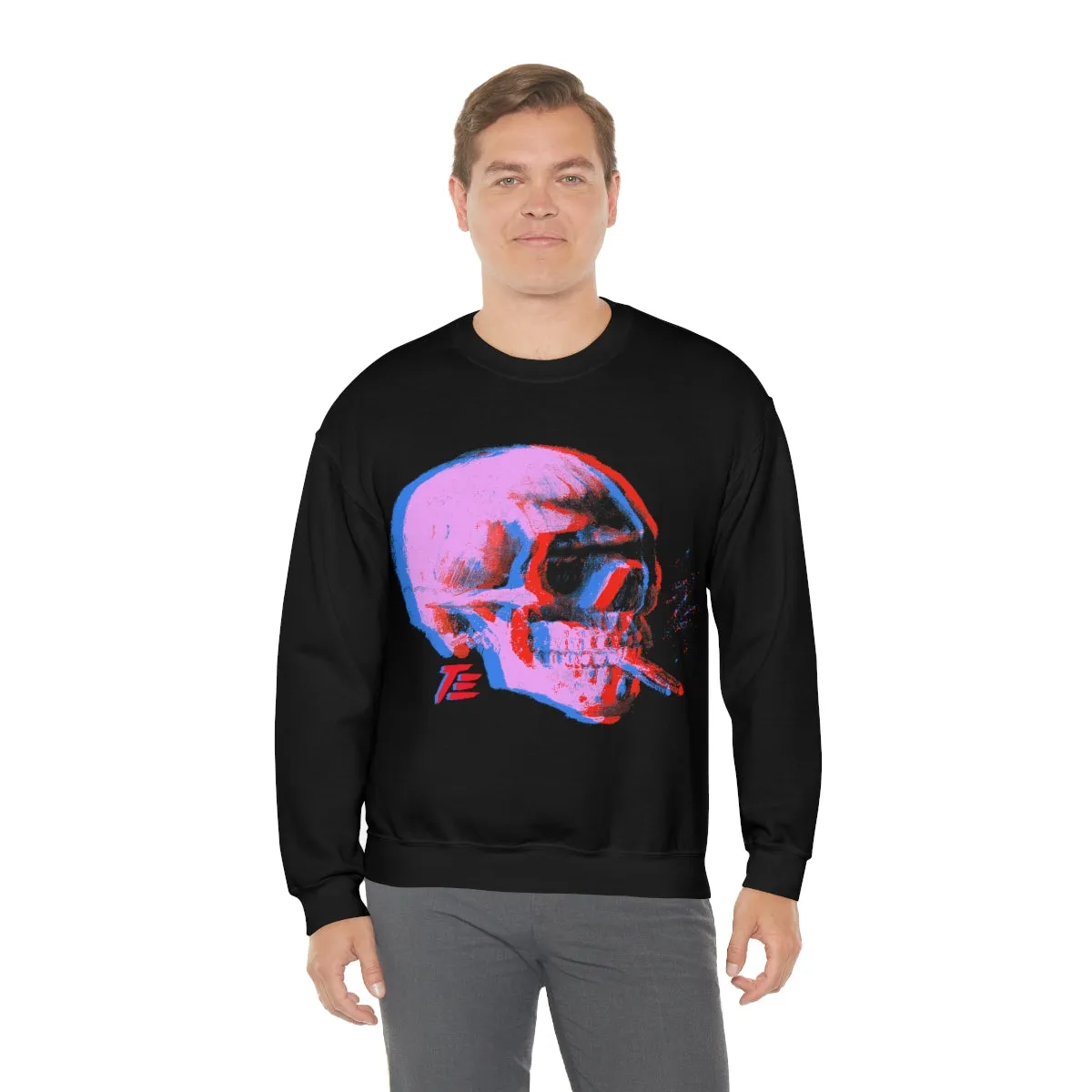 Skull With Burning Cigarette - Van Gogh Tribute | Pop Art Unisex Sweatshirt