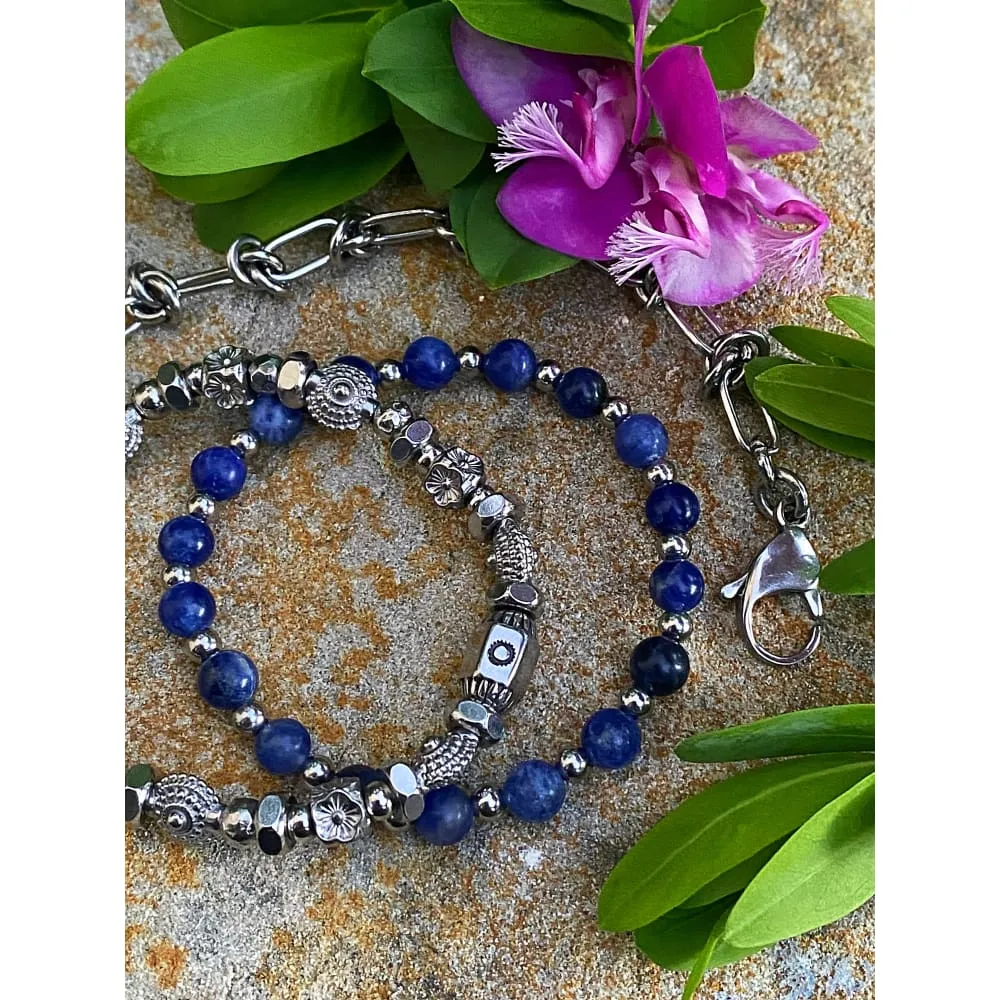 SODALITE BEADED BRACELET
