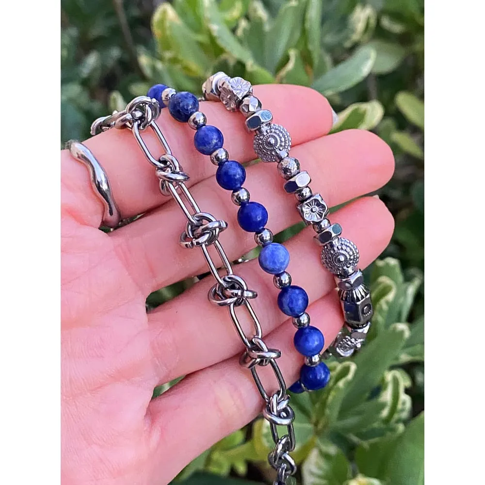 SODALITE BEADED BRACELET