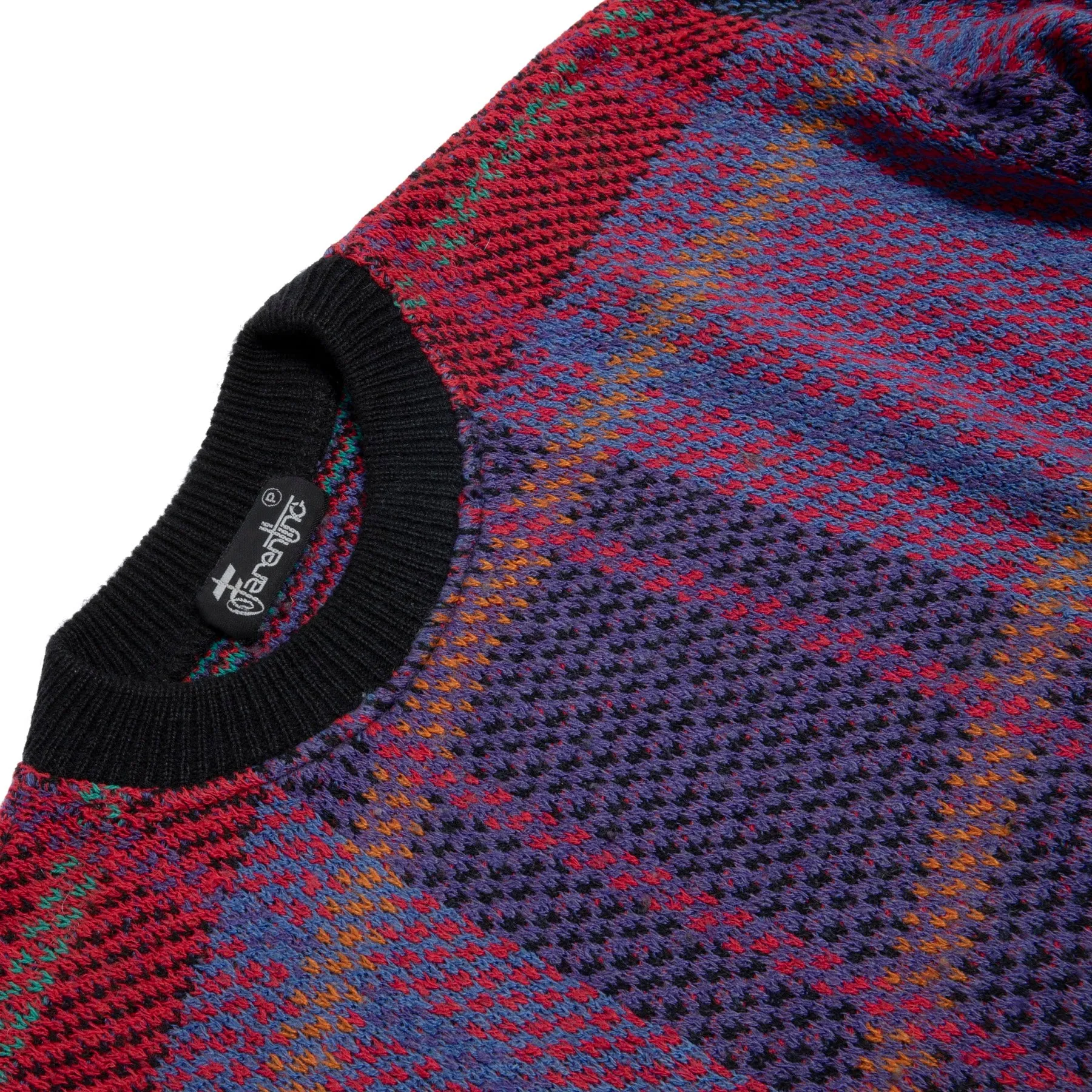Stranded Broken Check Crew Neck Jumper