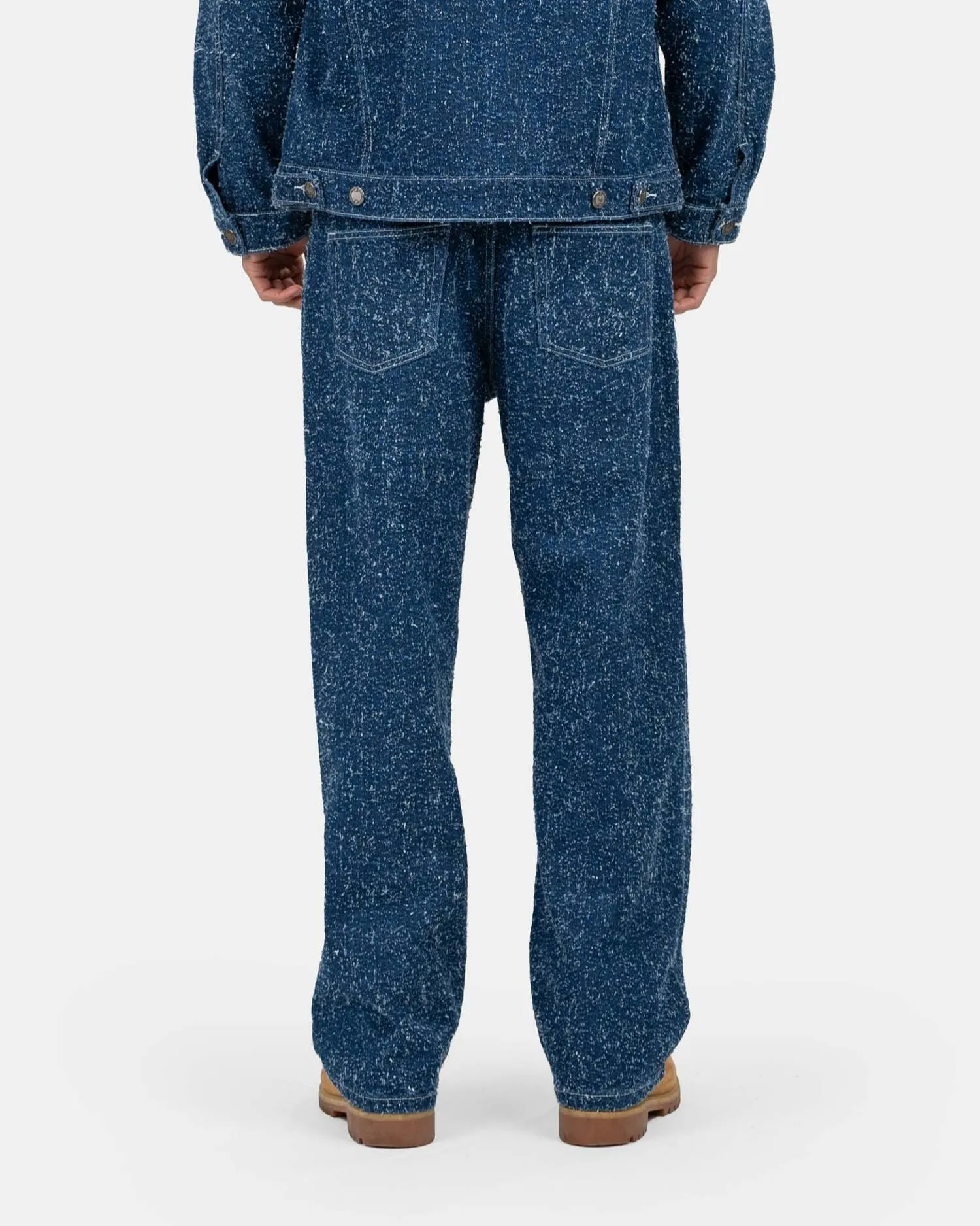 Textured Denim Jeans Mid Blue